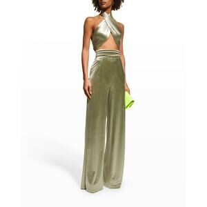 Bronx And Banco Excl 'Cleopatra' Green Velvet Jumpsuit Size XS